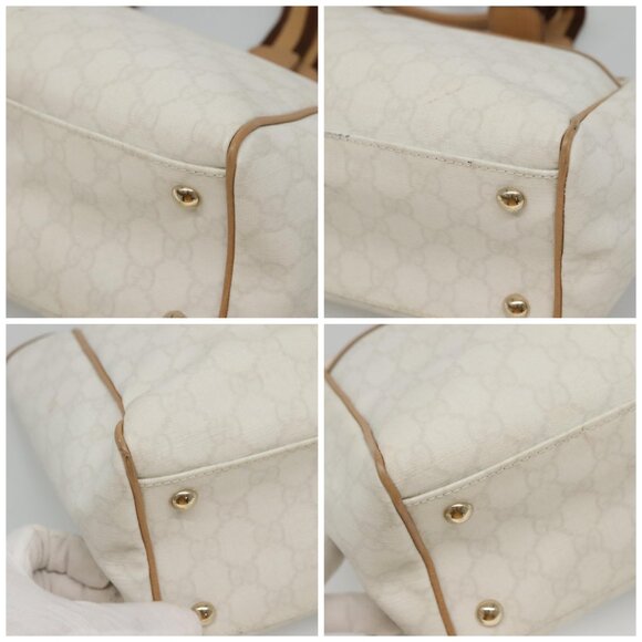 GUCCI GG Supreme Tote Bag PVC Outlet White Gold - Picture 15 of 15